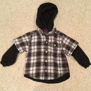 Carter’s flannel with built in hoodie for 3T boy